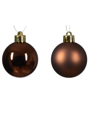MARELIDA 6er Set Weihnachtskugeln Baumkugeln Glas D: 8cm in braun