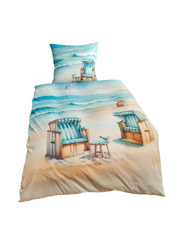Traumschlaf Bettwäsche Strandkörbe in blau
