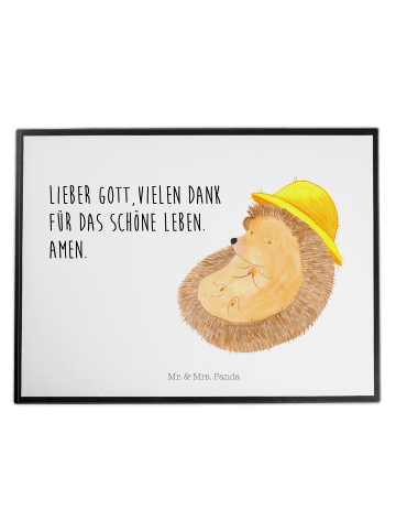 Mr. & Mrs. Panda Schreibunterlage Igel Beten mit Spruch in Weiß