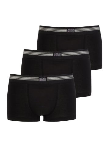 Jockey Boxershorts Cotton Stretch 3 Stück in Schwarz