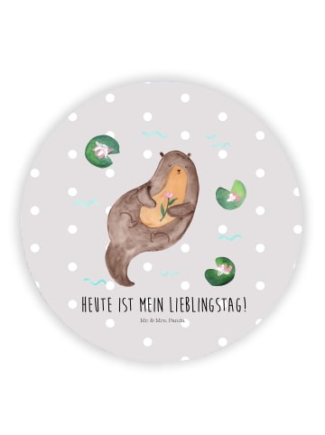 Mr. & Mrs. Panda magnet Otter Seerose mit Spruch in Grau Pastell