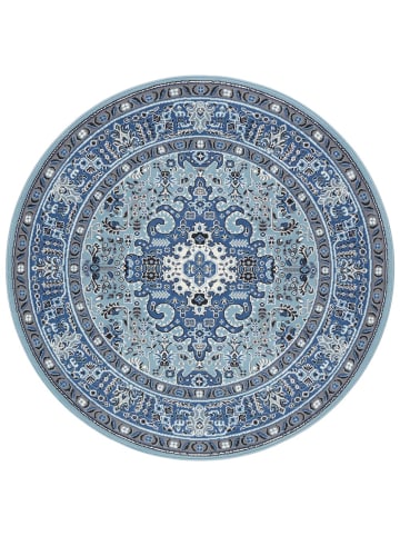 Nouristan Orientalischer Kurzflor Teppich Skazar Isfahan Himmelblau