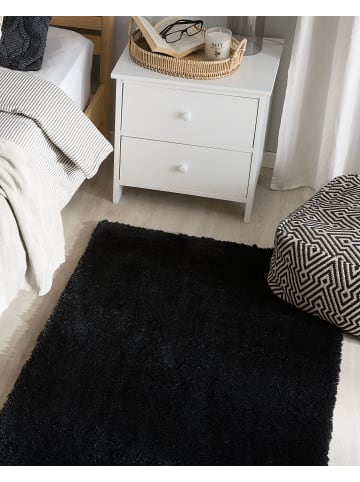 Beliani Shaggy EVREN in Schwarz - (W) 80 x (H) 3 x (L) 150 cm