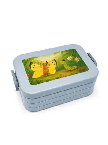 Mr. & Mrs. Panda Bentobox Raupe Schmetterling Design ohne Spruch in Blau Pastell