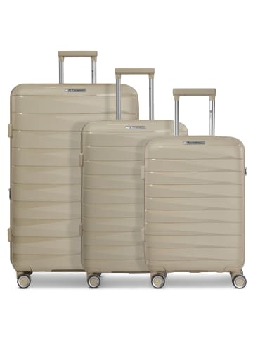Franky London 4 Rollen Kofferset 3-teilig mit Dehnfalte in beige