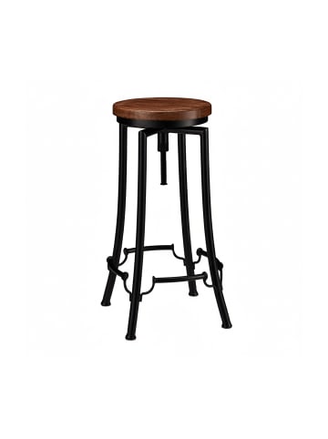 relaxdays Barhocker in Schwarz/Braun - (H)67,5 - 77,5 cm