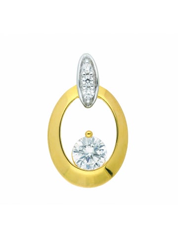 Adeliás Damen 333 Gold Anhänger mit Zirkonia in gold