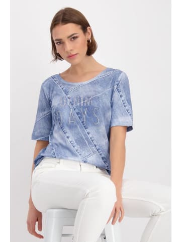 monari T-Shirt in indigo gemustert