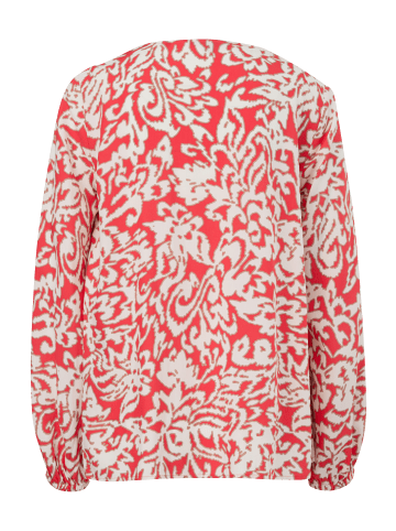comma Bluse langarm in Rot-weiß