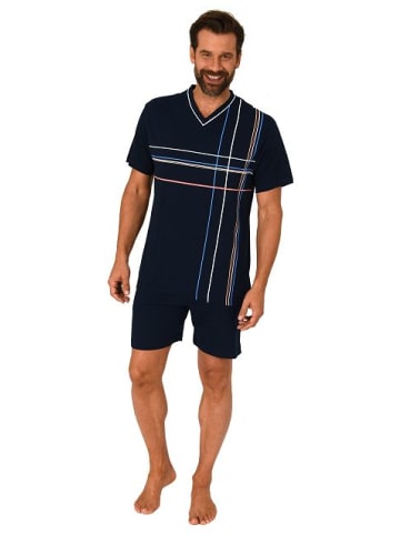 NORMANN kurzarm Schlafanzug Shorty Pyjama - 80482 in navy
