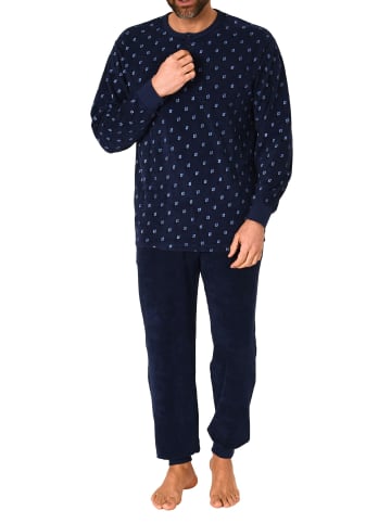 NORMANN Frottee Schlafanzug Pyjama lang Bündchen - 75352 in marine