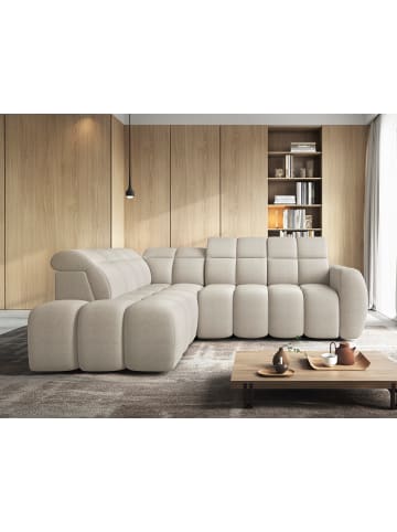 MF Design Eagle Recamiere Links in Beige -  (L) 208 x (B) 258 x (H) 107 cm
