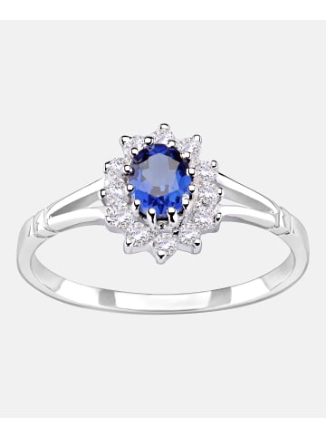 Diamant L'éternel Verlobungsring aus 375 Gelbgold mit Zirkonia mit Saphir