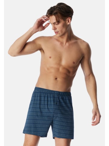 Schiesser Boxershorts Single Jersey in Blau / dunkelblau