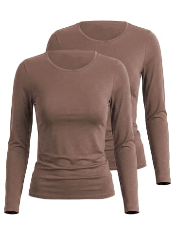 Nina von C. 2er Pack Langarm Shirt in noisette