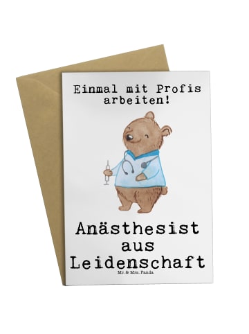 Mr. & Mrs. Panda Grußkarte Anästhesist Leidenschaft mit Spruch in Weiß