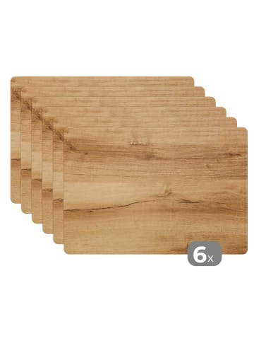 OnlyWow Platzset - Tischset (6-teilig) Eichefarben, abwaschbar