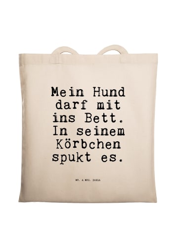 Mr. & Mrs. Panda Laptoptasche Mein Hund darf mit... mit Spruch in Creme