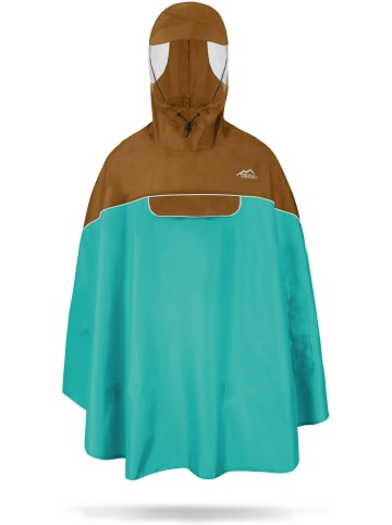 Normani Outdoor Sports Regenponcho Sohra in Braun/Petrol