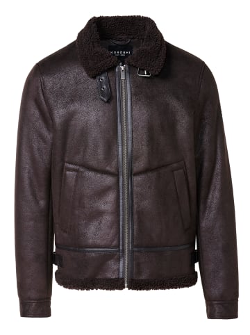 KOROSHI Kunstlederjacke in braun