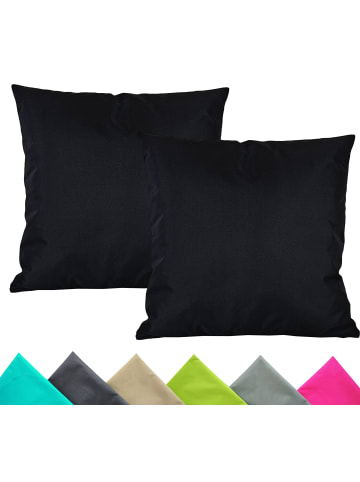 JACK 2er Set Outdoor Kissenhülle 40x40cm Uni in Schwarz