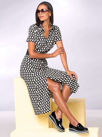 Heine Druckkleid in schwarz-ecru