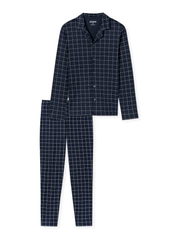 Schiesser Pyjama lang - Fine Interlock in nachtblau