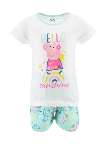 Peppa Pig 2tlg. Outfit: Schlafanzug kurzarm Hello Sunshine in Weiß