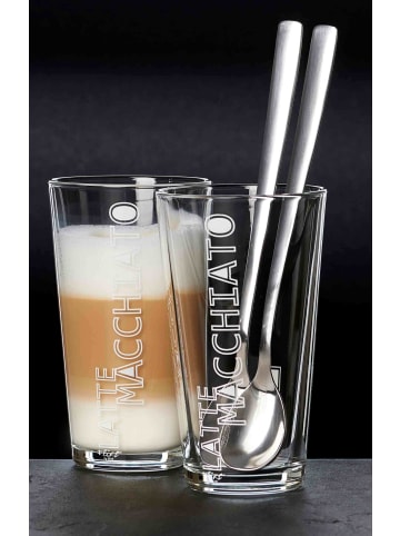 Ritzenhoff & Breker 12er Set Latte Macchiato Gläser + Löffel Lena 350 ml transparent in transparent
