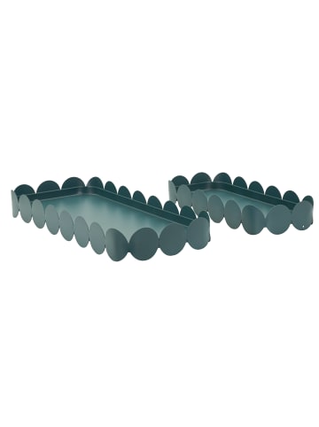 Mauro Ferretti Leere, türkisfarbene Metalltaschen, 2er-Set, 40×16,5×4,5 cm – 29×12×4,5 cm