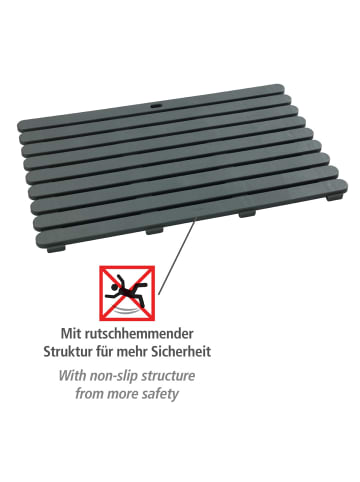 Wenko Badematte Indoor & Outdoor Grau, 50 x 80 cm, Badematte Mod. Indoor & Outdoor Grau, 50 x 80 cm in Grau