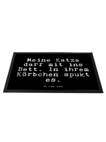 Mr. & Mrs. Panda Matte Meine Katze darf mit... mit Spruch in Schwarz