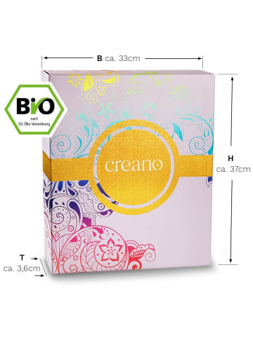 Creano Tee GESCHENK-BOX "Kräuter-Früchte -TEE" BIO 45 Teebeutel in 9 Sorten