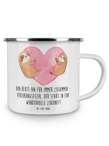 Mr. & Mrs. Panda Emaille Becher Verlobungsfeier ZuMenschmen mit Spruch in Weiß