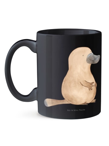 Mr. & Mrs. Panda Pott Schnabeltier Mut ohne Spruch in Schwarz