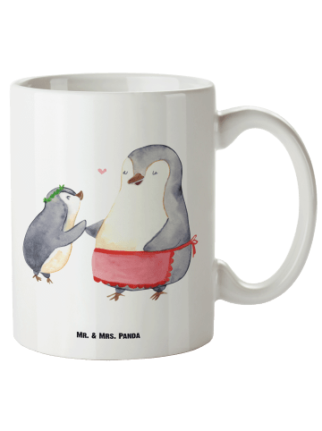 Mr. & Mrs. Panda XL Tasse Pinguin mit Kind ohne Spruch in Weiß