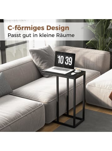 COSTWAY Beistelltisch C-Form in Schwarz