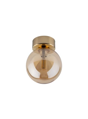 Licht-Erlebnisse Deckenlampe Ø 12 x (H)15 cm in Gold Bernstein