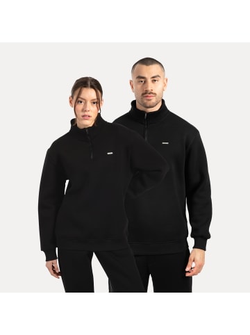 SMILODOX Unisex Half Zip Sweatshirt Jago in Schwarz