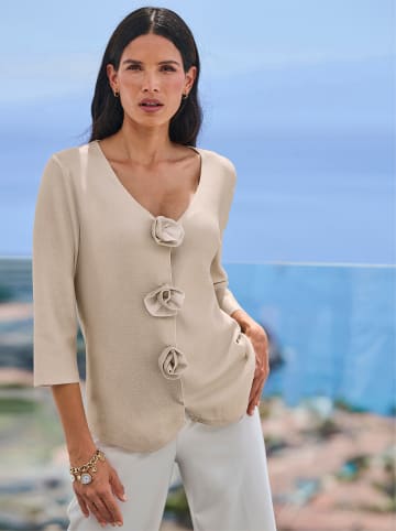 Heine Strickjacke in ecru-goldfarben