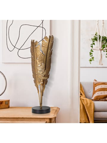 Mauro Ferretti Goldene Tischleuchte aus Metall mit Blättern Ø cm 26x65