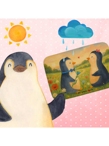 Mr. & Mrs. Panda Badezimmerteppich Pinguin Pärchen Design ohne S... in Weiß