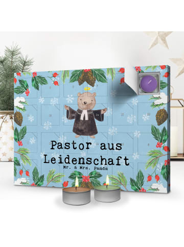 Mr. & Mrs. Panda Adventskalender Pastor Leidenschaft mit Spruch in Eisblau
