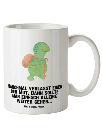 Mr. & Mrs. Panda Keramiktasse Schildkröte Wanderer mit Spruch in Weiß