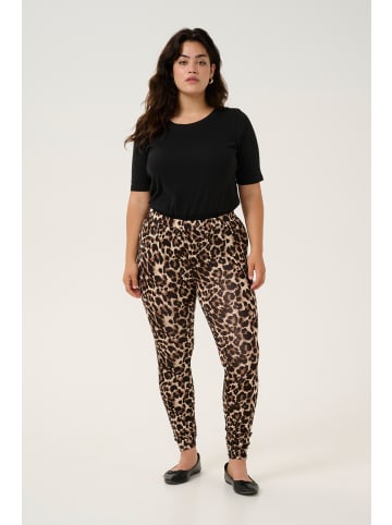 KAFFE curve Leggings KCpeppi in Brown Leo Print