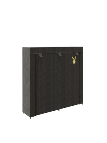 Playboy Textil-Kleiderschrank "TRACY" in Schwarz - (B)113 x (H)108 x (T)28 cm