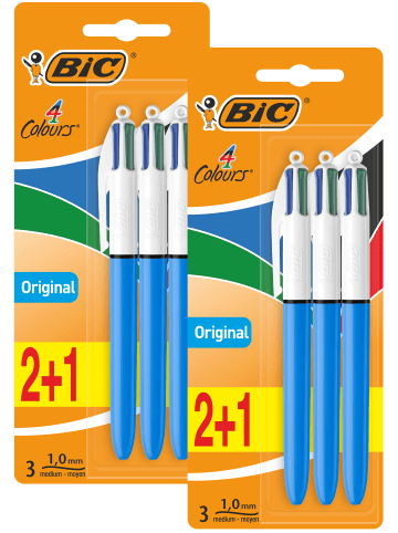 Bic 4 Farben Kugelschreiber Set 4 Colours Original, 6er Pack, Ideal für das Büro