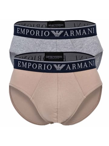 Emporio Armani Slip 2er Pack in Beige/Grau