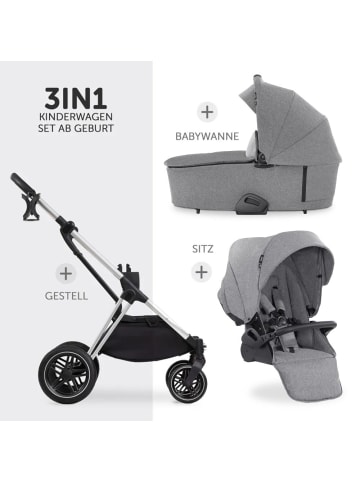 Hauck 3in1 Kinderwagen-Set Vision X Trio Set Silver in grau