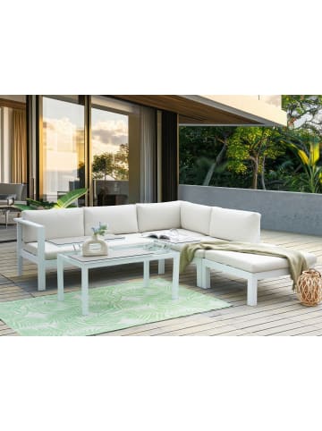 Beliani 3-tlg Sitzgruppe MESSINA in Weiß/Grau